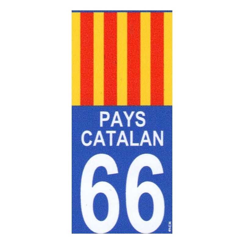 Autocollant moto immatriculation drapeau Pays catalan 