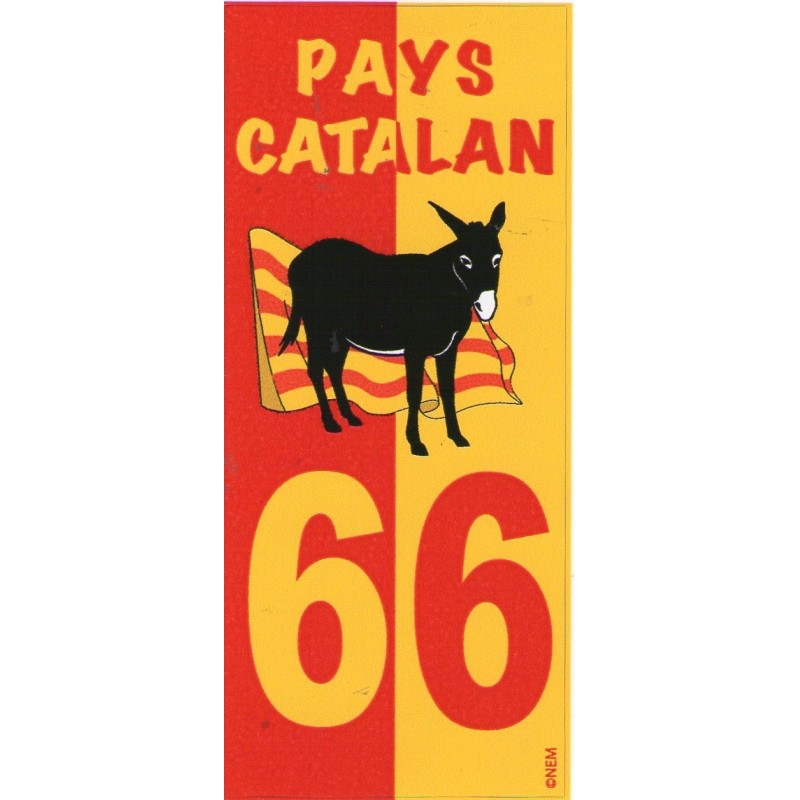 Sticker for the license plates of motorcycles with the catalan donkey