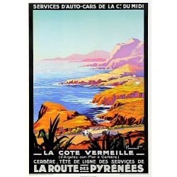 cartell de publicitat vell "Côte vermeille "