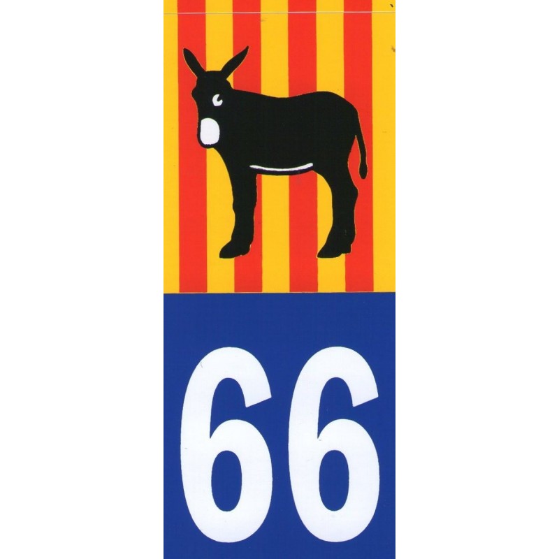 Autocollant immatriculation avec l'âne catalan et le drapeau Catalunya  catalan 