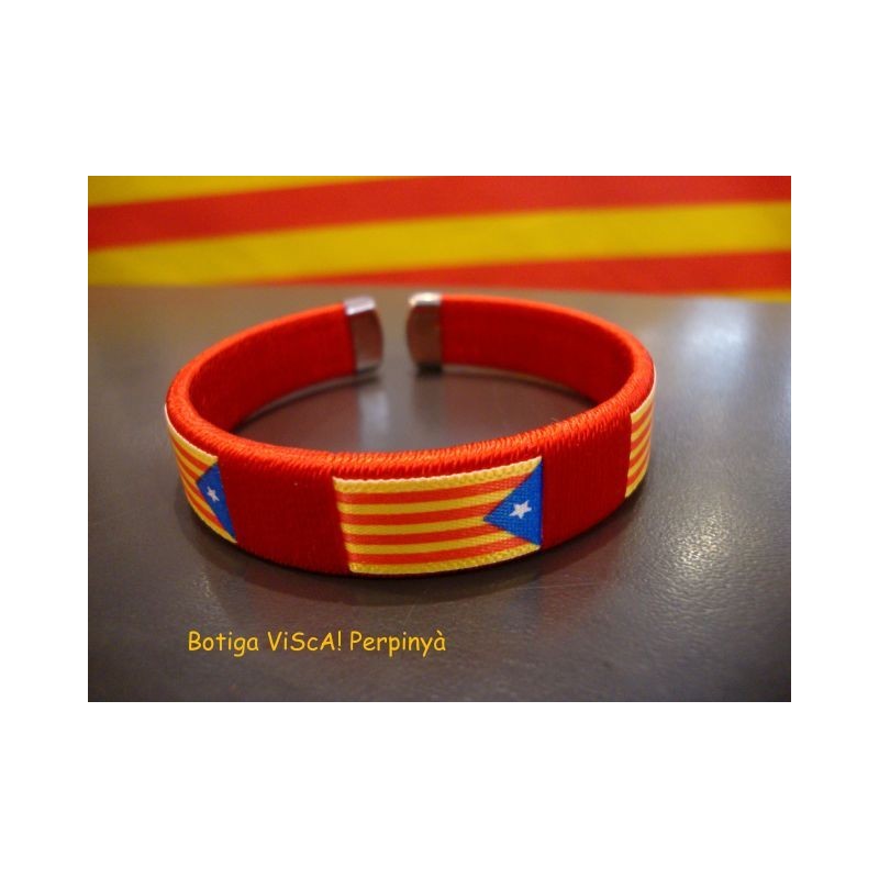 Bracelet red with estelada independence catalan flag