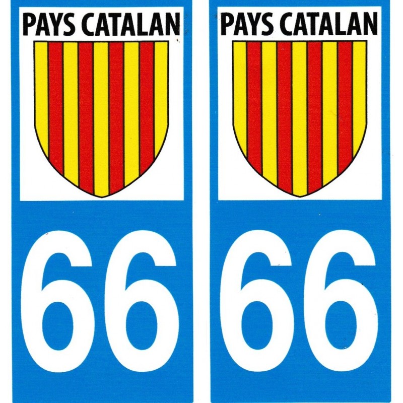 stickers (2) for the car with the catalan flag
