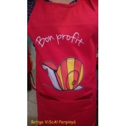 Apron red with catalan snail 