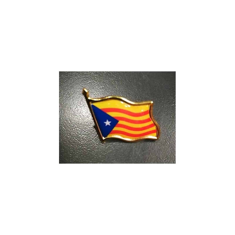 Pin's drapeau catalan indépendantiste (estelada blava)