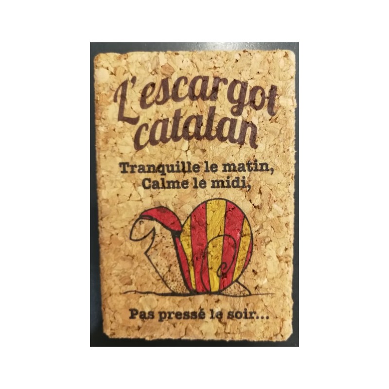 Magnet en liège de l'escargot catalan