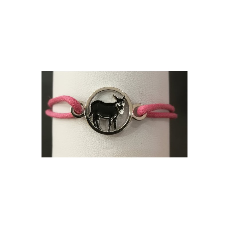 Bracelet with Catalan donkey pink