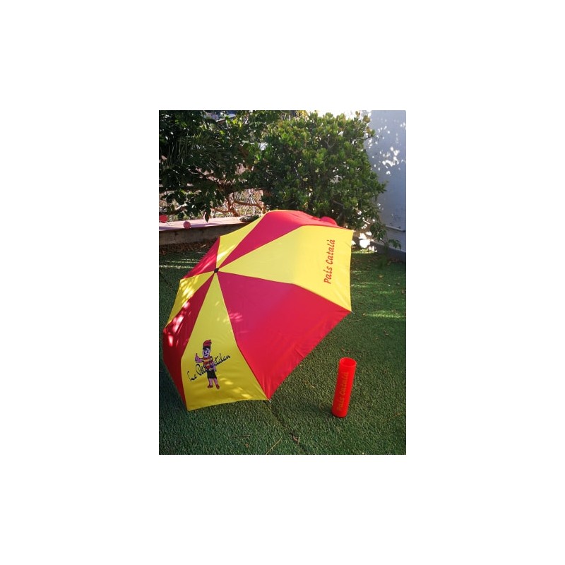 Umbrella yellow and red Pais català