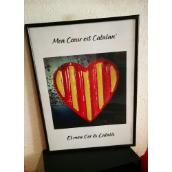 Affiche encadrée "mon coeur est catalan"