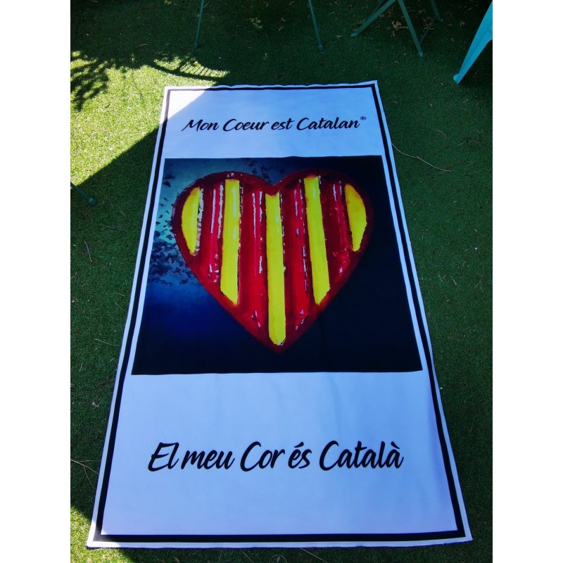 Tovallola de platja El meu cor és català