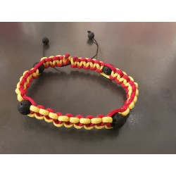 Leather Bracelet lava rock with the catalan flag