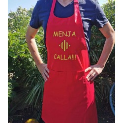 Tablier  "MENJA I CALLA!" drapeau rouge