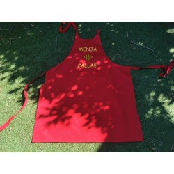 Tablier  "MENJA I CALLA!" drapeau rouge