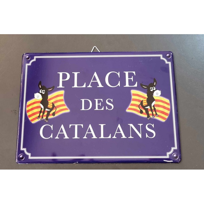 Placa de carrer plaça dels catalans