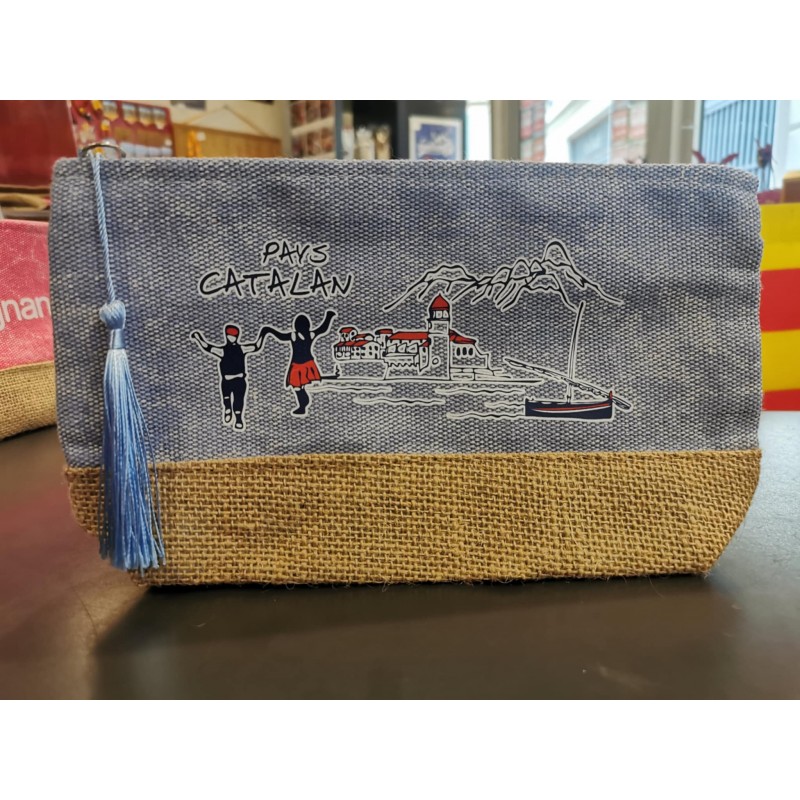 Zipped Pouch Pays catalan blue