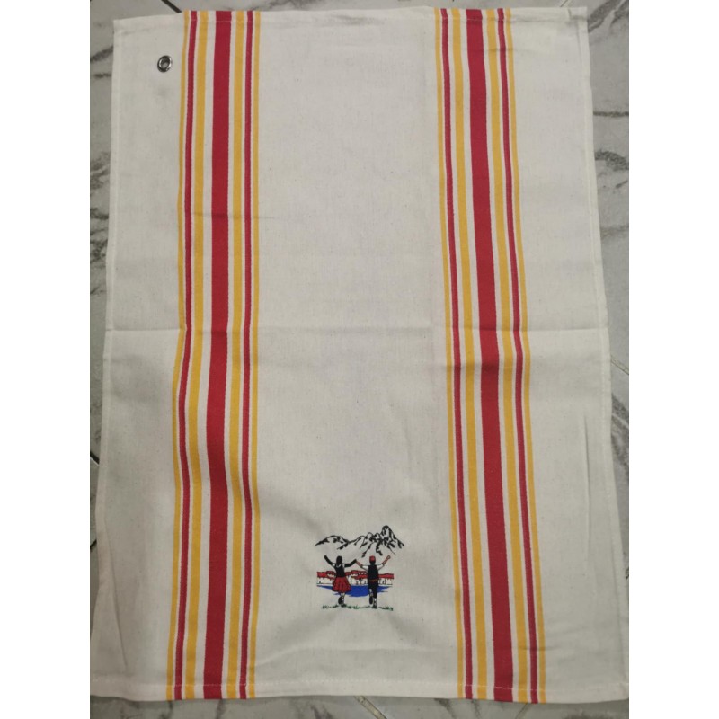 Torchon bayadère brodé Sardane