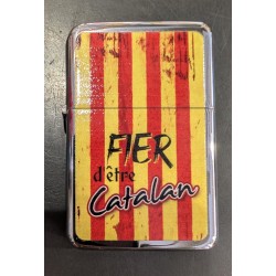 Briquet Fier d'être catalan métallique argenté