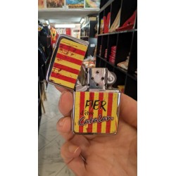 Briquet Fier d'être catalan métallique argenté
