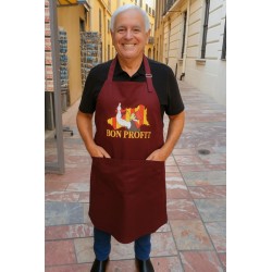 Apron burgundy  Bon profit