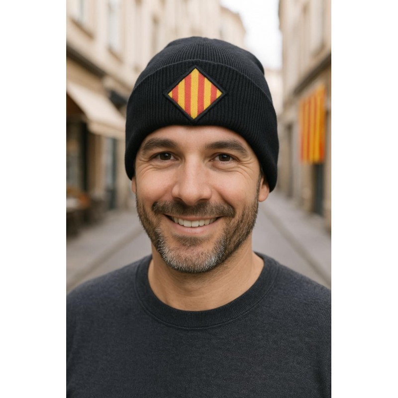 Bonnet noir drapeau catalan