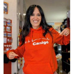 Sweat à capuche rouge Canigó pulsations