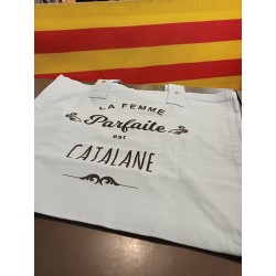 Bolsa de teixit  la dona perfecte és catalana blau