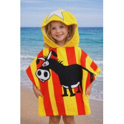 Poncho de plage enfant drapeau et âne catalan