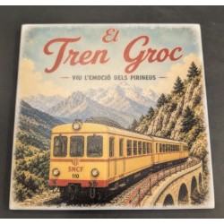 Posa olla quadrat tren groc de marbre