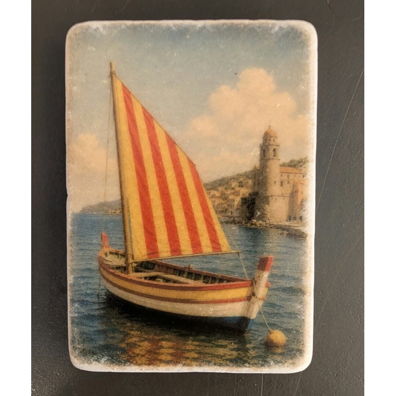 Magnet barque catalane en marbre